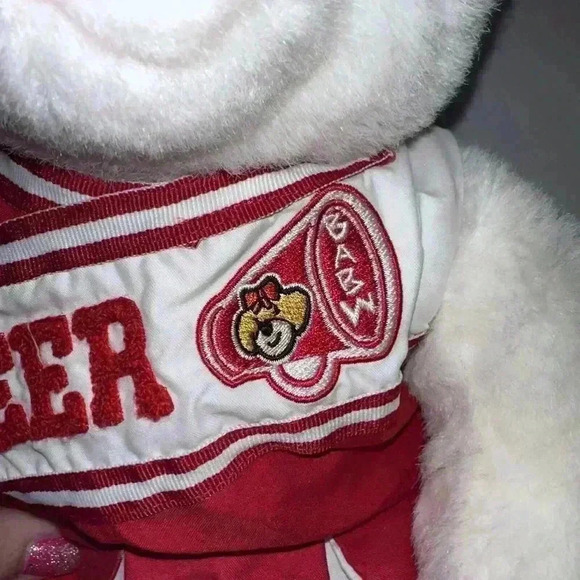 Build A Bear!! Vintage Cheerleader Teddy Bear Plush Cheer White & Red Outfit - Picture 15 of 15